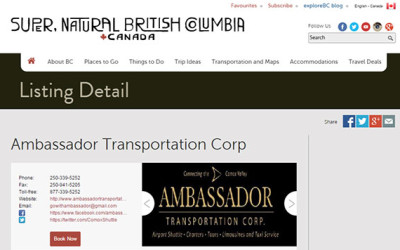 Ambassador Transportation – HelloBC Listing